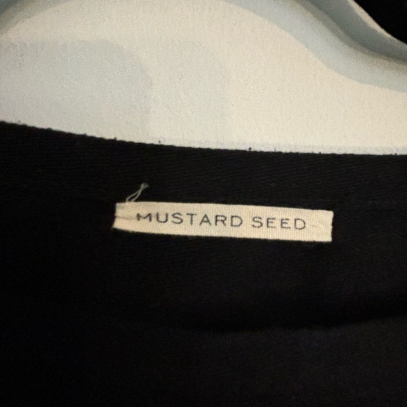 Mustard Seed Womens Cropped Boxy Sweatshirt Mesh Arm Detail Black Approx Sz S - Picture 2 of 6